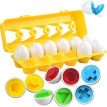 12pcs Matching Egg Set - Educational Color And Shape Learning Toy, Fine Motor Skills Development Toy For Boys And Girls, Easter Egg Gift, Includes 12 Coordinated Shape And Color Matching Eggs, Montessori Toy, STEM Educational Toy, Suitable For Children 3+ Years Old - Multicolor - View 10
