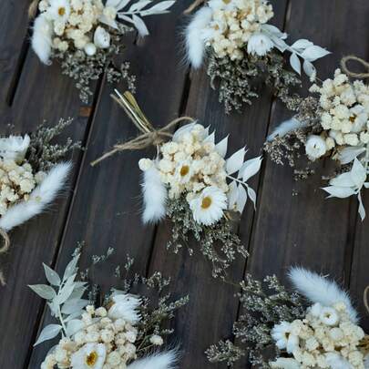 1/2/3/4/6/8/10/12 件迷你干花、伴娘花束、男士婚礼胸花、乡村新娘腕花、派对 DIY 工艺品、家居装饰、新娘花瓶 DIY、感恩节、秋收装饰