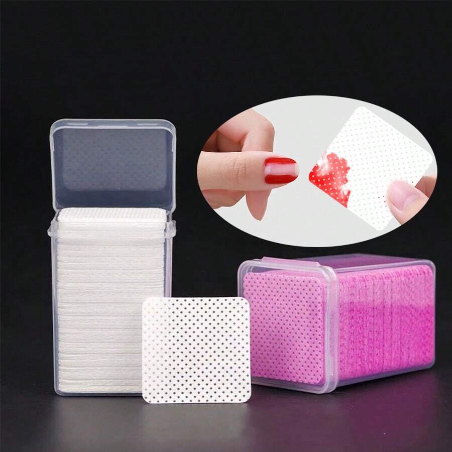 540/300/200 almohadillas quitaesmalte, toallitas para limpiar el gel de uñas, almohadillas para limpiar el pegamento de extensiones de pestañas, paños para limpiar la boca del frasco de pegamento para evitar obstrucciones
