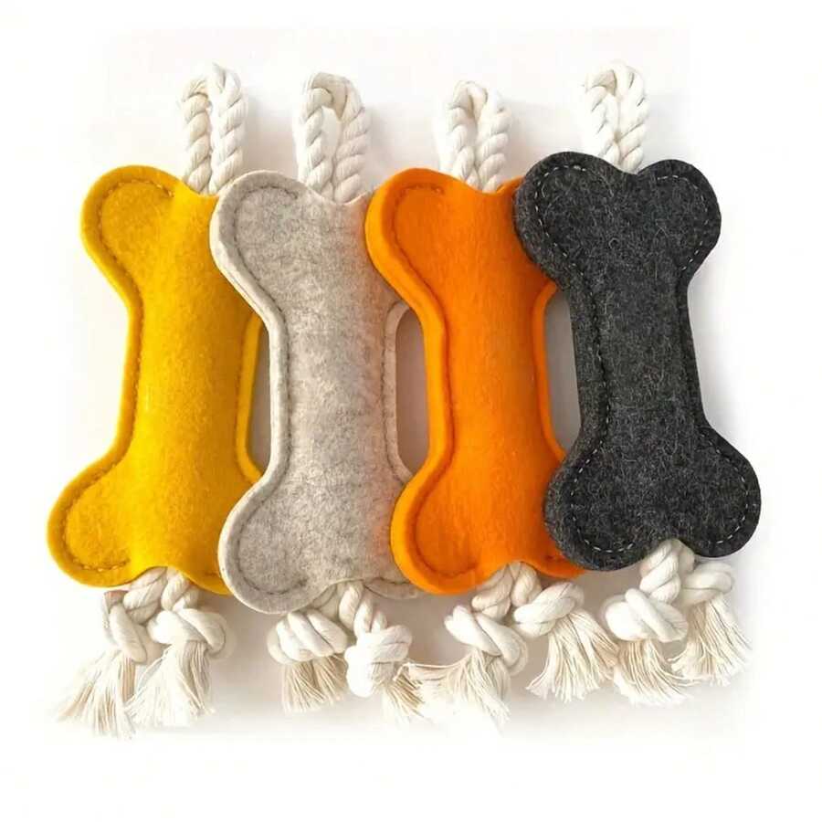 Dog Gnawing Rope Toy, Gnawing Teeth Pet Toy, Puzzle Interactive Felt Dog Chewing Toy, Assorted Color - Xám - Xem 1
