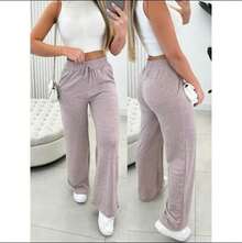 Promotion Women's High-Waisted Wide-Leg Pants With Pocket - Beige - View 2