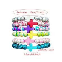 2 paquetes de pulseras de la amistad con cruz de turquesa estilo bohemio - Conjunto a juego de pulseras con cuentas para mejores amigas