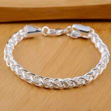Hot Popular 925 Sterling Silver Bracelet For Man 20cm Chain Luxury Wedding Party Christmas Gifts Fashion Fine Jewelry