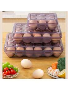1 قطعة صندوق تخزين بيض محمول 6/15/24 خلية (مع غطاء)، مناسب للنزهات والشواء والتخييم في الهواء الطلق، حامي البيض، أداة صينية بيض للثلاجة المنزلية. سلع منزلية.