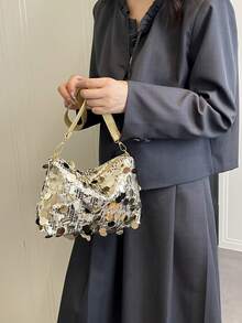 时尚链条肩带斜挎包，适合女性外出、旅行、聚会和宴会