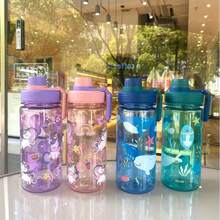 1pc 600ml Cute Animal Print Water Bottle, Leak-Proof With Lid, Portable Handheld Water Bottle Suitable For Back To School, Commuting, Outdoor Activities, Picnic, Camping, Travel, Sports, Fitness, Office Use, Holiday, Birthday, Anniversary, Graduation, New Year, Halloween, Christmas Gifts, Suitable For School, Camping And Hiking - Multicolor - View 4