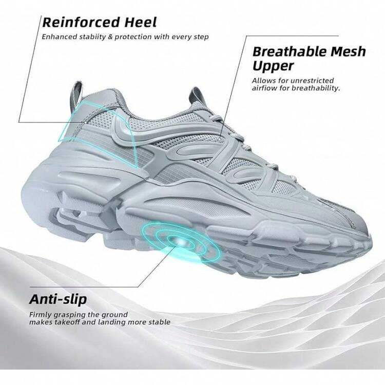 Women's Road-Running-Shoes Slip On Ladies Walking Fashion Athletic Sneakers Work Gym Comfort Lightweight Mesh Soft SoleChristmas - Grey - View 6