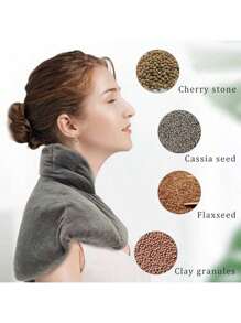 Microwave Heating Pad For Neck, Shoulders Back| Large Moist Weighted Cordless Heat Pad | Heated Neck Wrap For Targeting Stress, Tension Relief And Relaxation Grey - Grey - View 6