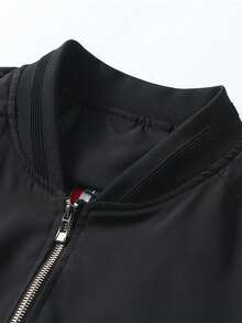 Stand Up Collar Jacket Men's Spring And Autumn New Simple Baseball Collar Jacket Men's Fashion Men's Top - Black - View 4