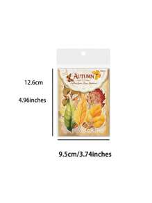 20Pcs/1pack PET Plant Autumn Leaves Decorative Waterproof Sticker Scrapbooking Material Label Diy Diary Album Journal Planner Back To School - Multicolor - View 2