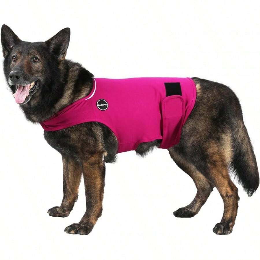 Dog Anxiety Jacket, Skin-Friendly Dog Calming Shirt - Dog Coat For Thunder, Fireworks, Vet Visits And Separation - Keep Pet Calm Without Medicine & Training, Anti Anxiety Vest For DogsChristmas - Rose - 查看 1