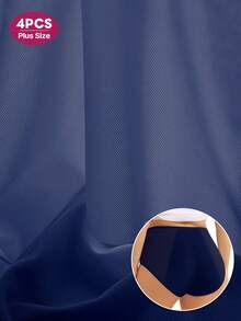 4pcs Plus Size Women's Period Underwear Triangle Physiological Underpants, Leak-Proof, Moisture-Wicking, Sweat-Proof, Breathable Mesh Holes - 彩色 - 查看 4