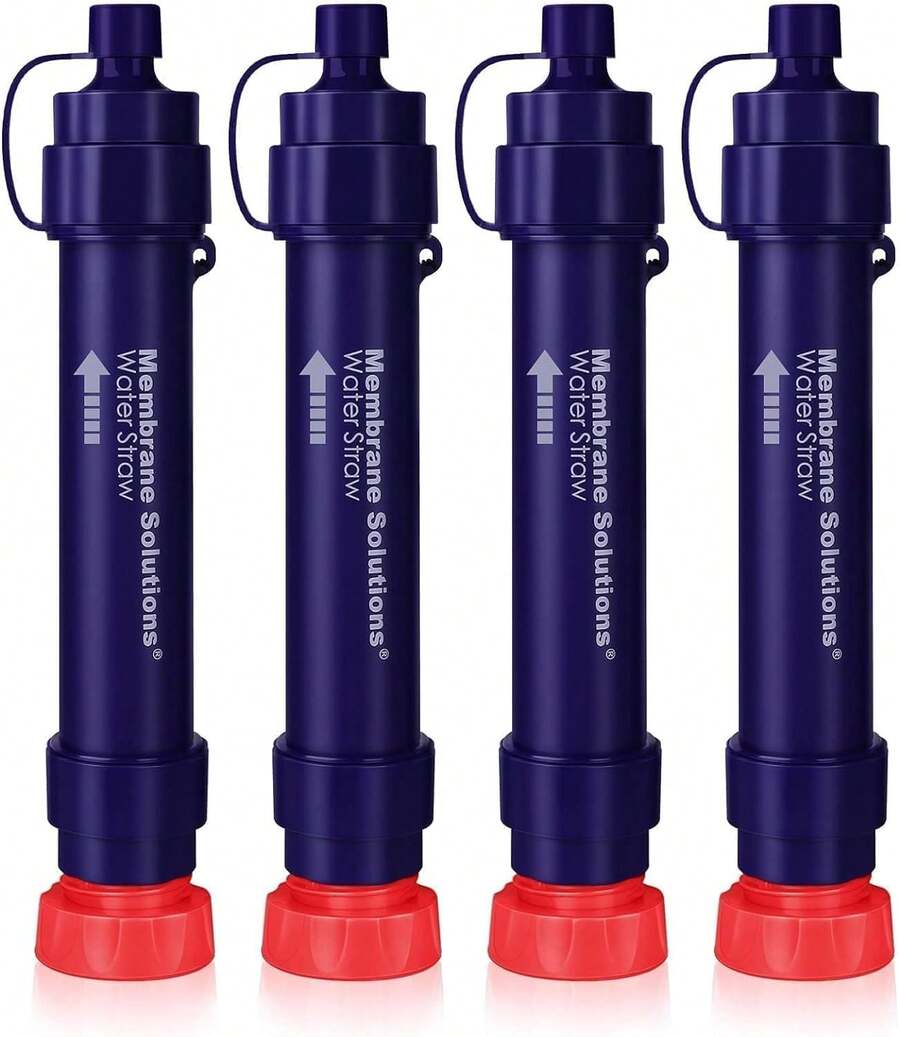 Membrane Solutions Straw S2, NSF/ANSI 42&372&401 Certified, 4-Stage 0.1 μPortable Purifier With Replaceable, 5,000L Capacity Camping, Hiking, Survival And Emergency- 4P - 4 Pack - View 1