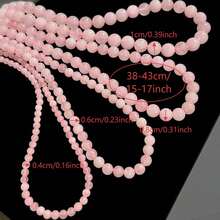 Collar de cuentas de cuarzo rosa - Joya vintage hecha a mano de cristal curativo para energía positiva, gargantilla ajustable como regalo para mujeres (joyería de piedra del amor) - multicolor - Ver 11