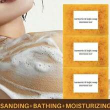 Lemon Turmeric Cookie Soap Spices - Jabon De Curcuma, Lemon Turmeric Soap, Honey Lemon Turmeric Soap, Turmeric Lemon Cookie Soap, Suitable Face And Body (3-Piece Set)