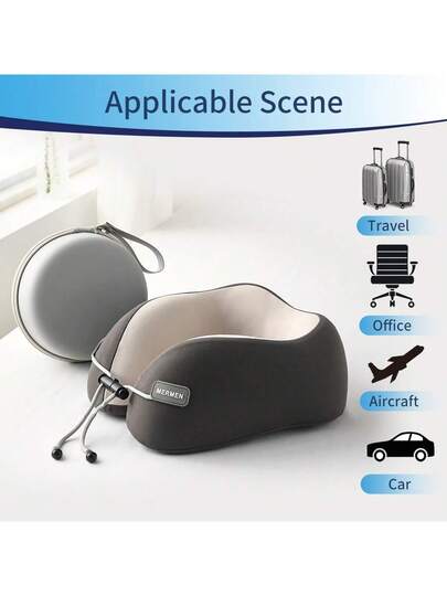 Memory Foam Shaped Pillow, Multi Travel Neck Kussen Airplane, Sleeping, Support, Detachable Washable view 3