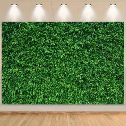 1 件 2D 平面绿叶设计摄影背景布，适用于生日派对、房间装饰横幅、婚礼装饰、蛋糕桌摄影