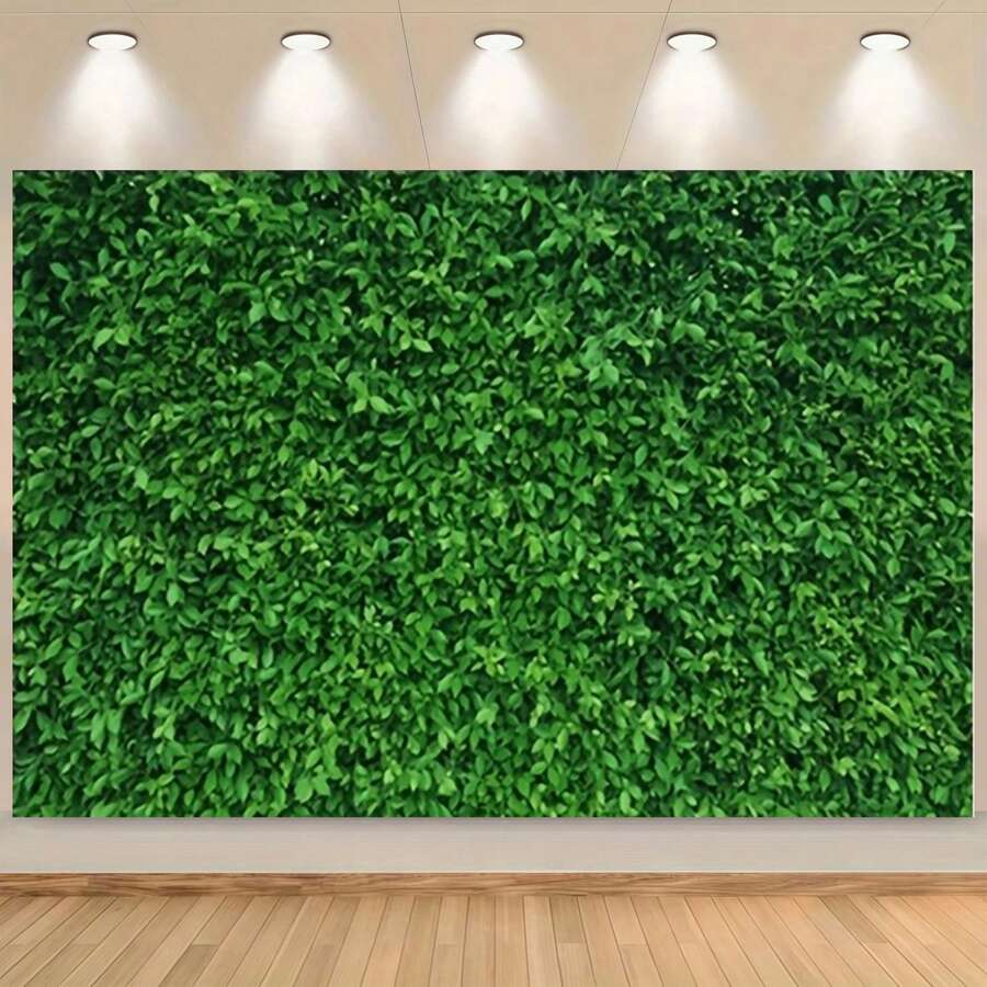 1 Stück 2D flaches grünes Blatt Design Fotografie Hintergrund Tuch, geeignet für Geburtstagsfeiern, Raumdekoration Banner, Hochzeitsdekoration, Kuchentisch Fotografie