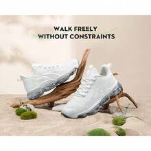 Womens Walking Running Shoes Air Cushion Breathable Fashion Tennis Sneakers Mesh Workout Casual Athletic Sports GymChristmas - 白色 - 查看 8