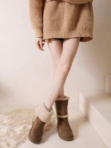 1 Peça Botas de Neve para Uso Externo para Mulheres, Forradas Termicamente, Antiderrapantes, Impermeáveis, Cano Médio, Botas de Inverno Quentes, Botas Curtas Conversíveis