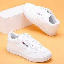 Children & Teenagers' Casual Versatile Unisex White Sneakers, Flat Low-Top Sports Shoes, Student Shoes, Gymnastics Shoes, Cheerleading Shoes