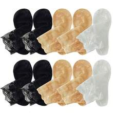 5 Pairs/Pack Women's Lace Transparent Lolita Invisible Thin Non-Slip Short Socks, Black Low-Cut Boat Socks, Summer - Beige - View 15