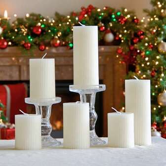 Vela aromática cilíndrica blanca de Navidad, set de velas decorativas, hechas de cera de soja y parafina, contiene velas aromáticas, puede arder durante 42 horas, decoración central de vela de Halloween, regalo para mejor amigo, regalo para mujer, regalo de invierno, decoración de vela para el hogar, vela cónica de Navidad