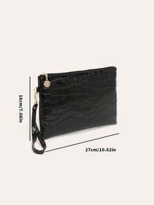 zijinling Crocodile Texture Casual Zipper Women Clutch Envelope Bag Square Bag