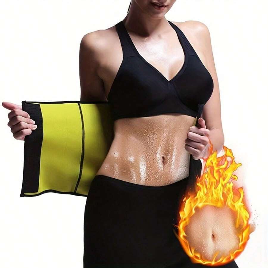 Sweat Waist Belt Heat Control Fiber Fabric Quickly Forms Heat Reflection And Heat Circulation To Promote Sweating And Sauna Body Shaping - Black - View 1