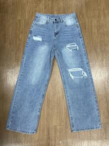 Casual Slim Fit Jeans For Teen Girl Versatile - Blue - View 6