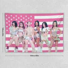 1pc Katseye Girl Group Tapestry Music Album Poster Poster Tapestries Flag Suitable For Living Room Bedroom Wall Decoration For Friends Pink Gift