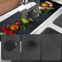 1 pieza de Almohadilla de Tierra de Diatomeas Absorbente de Agua y Drenaje - Antideslizante e Impermeable, Cubierta para Grifos de Cocina y Baño, Diseño Natural Moderno para Protección de Encimeras, Accesorio de Encimera de Moda