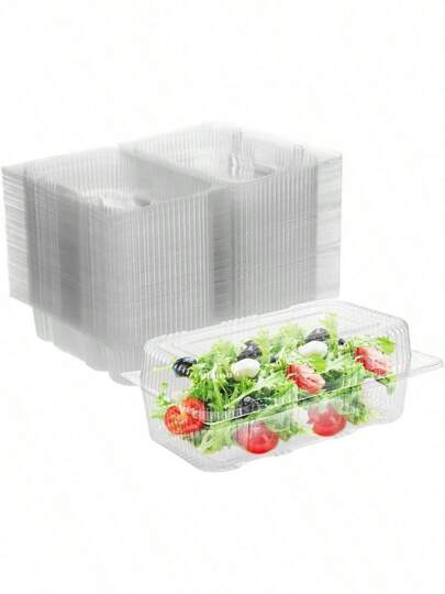 Freshware Food Storage Containers [50 Set] 25 Oz Plastic Deli Containers With Lids Cake Box, Slime, Soup, Meal Prep Containers, , Stackable, Leakproof