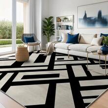 Velvet 850g/M² Velvet Retro Floral Indoor Floor Simple Light Luxury Carpet Makes Living Room Bedroom Full Of Fashion Velvet Fabric Bohemian Style Blue Base And Luxurious Gold Floral Frame Pattern Printed Carpet, With Anti-Slip Washing Backing, Stain-Resistant Durable Soft Large Area Carpet For Bedroom Living Room, Indoor And Outdoor Decorative Carpet - 彩色 - 查看 1