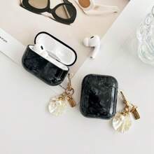 Black Shell Design Case For AirPods Pro 2 |   Wireless Earbuds Protective Cover |   Slim, Anti-Scratch & Durable |   Easy To Install & Remove |   Ideal For Daily Use, Gifts |   Stylish Headphone Case For Women, Men, Girls