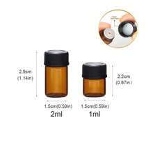 Elfenstall- 50pcs 1ml (1_4 Dram) Amber Mini Glass Bottle 1cc Amber Sample Vial Small Essential Oil Bottle Travel Must + 1pc Clean Cloth - trắng - Xem 4