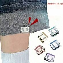 6pcs Shorten The Pants Legs With Invisible Fixing Clips, Prevent Dragging At The Bottom Of The Pants Legs, Hide The Buckle Leg Closure Device Without Seams, Prevent Pants Legs From Dragging The Floor, Suitable For Jeans And Pants, Waterproof, Portable