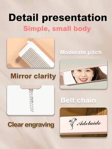 Personalized Portable Folding Mirror, Customized Dressing Mirror, Customized Makeup Gift, Birthday Gift For Mother, Friend, Holiday Gift - Multicolor - View 6