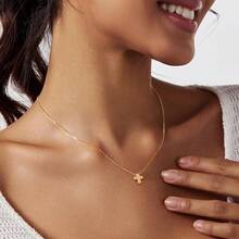 Cross Necklace For Women, Dainty 18K Gold Plated/Sterling Silver Small Cross Pendant Necklace Simple Gold Cross Necklaces For Women  Faith Jewelry Gift2025 - 盒鏈十字金 - 查看 3