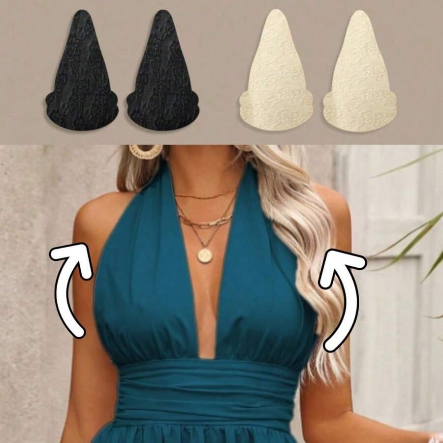 1/2/3 Pairs Sticky Bra Invisible Push-Up Breast Lift   Backless Nipple Covers Self Adhesive Strapless Mango-Shaped Bra Pasty Nipple Covers Pasties For Large Breast Breathable Nipple Covers - Da ren A1 - Xem 1
