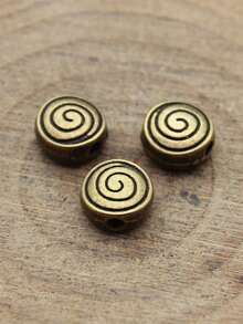 20pcs Swirl Perforated Beads For DIY Jewelry Making Accessories - Bronze - View 2