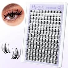 154PCS-C-Curl Fairy Lash Clusters Kit 10-18mm Manga Eyelash Clusters, DIY Eyelash Extensions Kit Wet-Look Spiky Anime Lashes Individual Fake Eyelashes Clusters Kit Ultra-Thin Invisible Lash Band - 黑色 - 查看 7