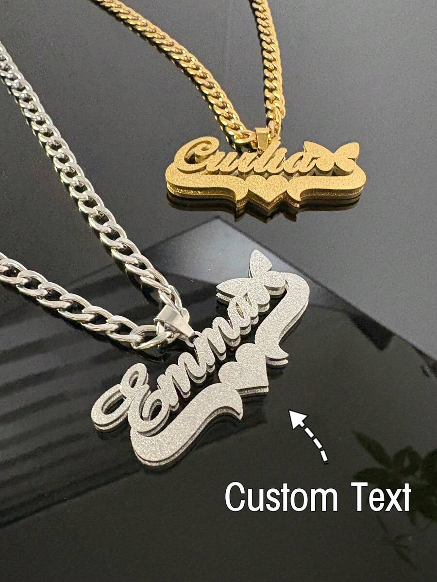 Collana in acciaio inossidabile a doppio strato con ciondolo a farfalla, collana con ciondolo personalizzato a forma di cuore e lettera, regalo ideale per coppie, amici, famiglia, festa della mamma, moda, autunno, minimalista, casual, personalizzato, regalo unico per fidanzata, mamma, famiglia, amici, figlia per anniversario, San Valentino, festa della mamma, compleanno, laurea, uso quotidiano, matrimonio, ballo