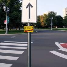 1 Peça Placa Direcional de Estrada Escolar Alemã - Decoração de Parede de Madeira Retrô para Casa e Exterior, Decoração Perfeita de Volta às Aulas ou Ideia de Presente para Pais de Alunos do Primeiro Ano, Decoração de Festa | Placa de Estilo Retrô | Decorações Escolares