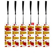 6 Stücke Gothic Horror Werkzeug-förmige Lesezeichen mit Blut-Design, Halloween Geschenke, Halloween Dekoration, Halloween Party Zubehör, gruselig, erschreckend, unheimlich, dunkel, Trick or Treat