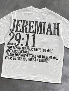 JEREMIAH 29:11+Scriptures "Is A" Street Totem Of Religious Faith, With Scripture Declarations, Minimalist Logos, And  Designs Proving That "Faith Is Hope, And Religious Philosophy Is Street Redemption" ﻿ ... Value Declaration T-Shirt, Burning Bright, No Outing, Strength, Respect Streetwear Shirt, Hometown Flag, Warning, Fashion Clothing, Pattern T-Shirt For Women, Interesting Pattern T-Shirt, Pattern T-Shirt For Men, 100% Cotton T-Shirt, Designed For Youth And Fashion. They're Here, Perfect For Casual Wear And Street Style. They Are Excellent Gifts For Friends And Family. - 白色 - 查看 2