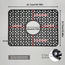 Silikonschutz für Spüle, mit Ablaufloch in der Mitte, hitzebeständig und rutschfest, spülmaschinenfest, Spülbeckenmatte für den Boden von Landhausküchen-Edelstahlspülen, rutschfeste Küchenmatten für die Seite der Spüle, natürliches und hygienisches Küchenessential für Zuhause und Küchendekoration, Teil Ihrer gemütlichen Herbst- und Winterstile sowie Weihnachtsdekorationen
