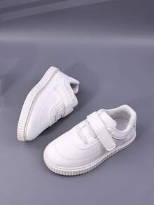 兒童鞋,春季新款防滑運動鞋,適用於幼童女孩/男孩跑鞋和休閒滑板鞋,白色 - 白色 - 查看 8