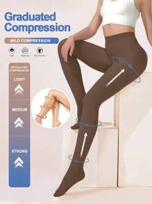 10-15 MmHg Light Compression Women's , Warm In Winter, Opaque, Closed-Toe Velvet Tight-Fitting, High-Waisted And Form-Fitting, Cozy - Multicolor - View 13