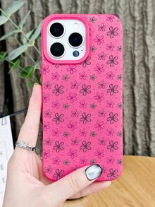 GALLAPLE Pink Floral Phone Case, Botanical Phone Cover, Aesthetic Blossom Design, Durable Protective Case,Compatible With IPhone 16 Promax 16 15 14 13 12 11 X XS XSMAX Plus Pro Case - Grey - View 3